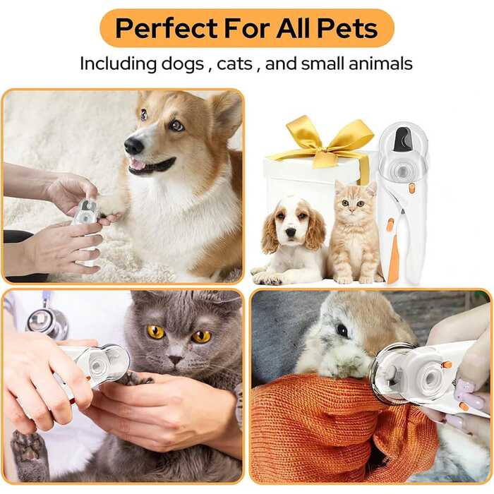 Premium Professional Pet Nail Clippers with Adjustable Hole Including LED Light For Cats & Dogs