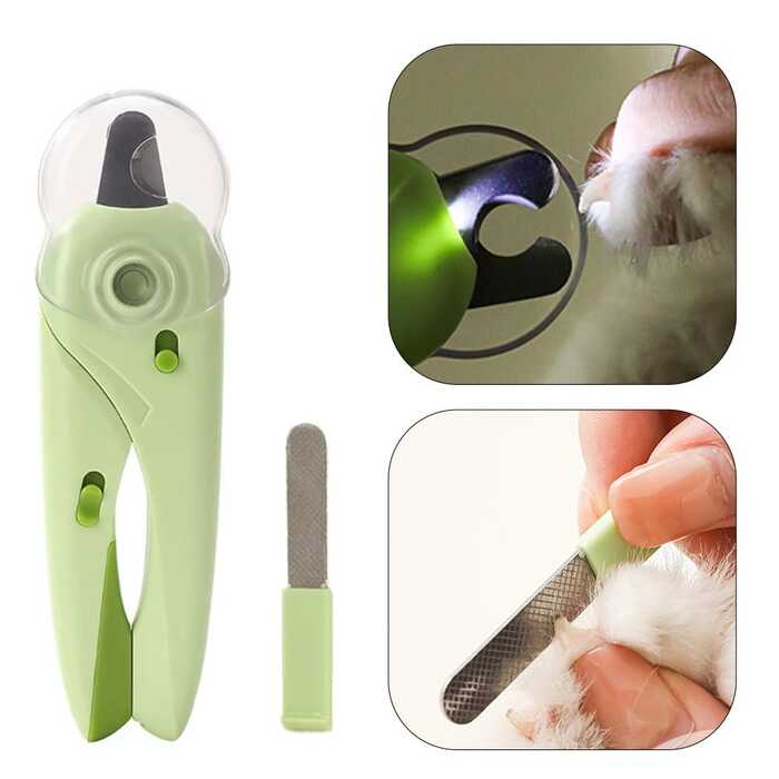 Premium Professional Pet Nail Clippers with Adjustable Hole Including LED Light For Cats & Dogs