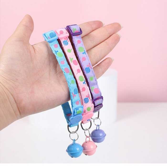 Cat Necklace Collar || Adjustable Breakaway Cat Collar With Bell Rainbow Cat Collar