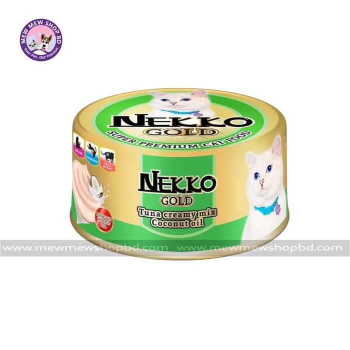 Nekko Gold Tuna Creamy Mix Coconut Oil Can Cat Food 85g