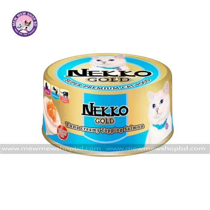 Nekko Gold Tuna Creamy Topping Salmon Can Cat Food 85g