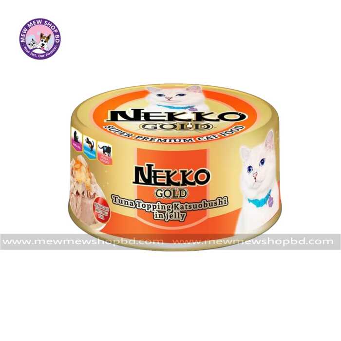 Nekko Gold Tuna Topping Katsuobushi in Jelly Can Cat Food 85g