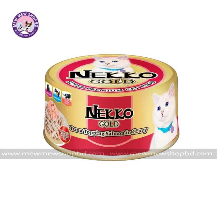 Nekko Gold Tuna Topping Salmon in Gravy Can Cat Food 85g