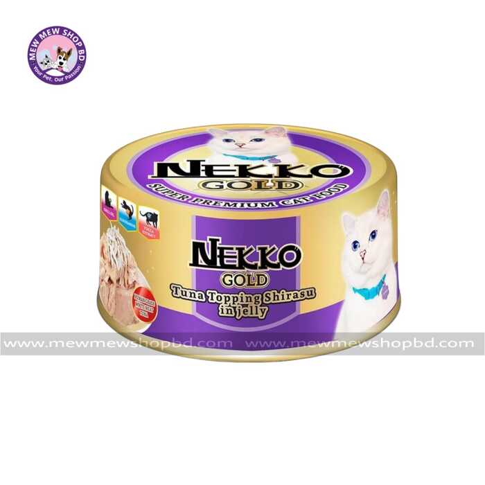 Nekko Gold Tuna Topping Shirasu in Jelly Can Cat Food 85g