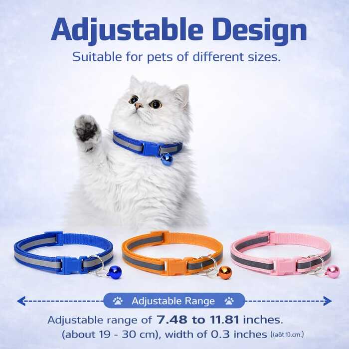 Adjustable Reflective Cat Collar - Night Safety Flashing Light Up