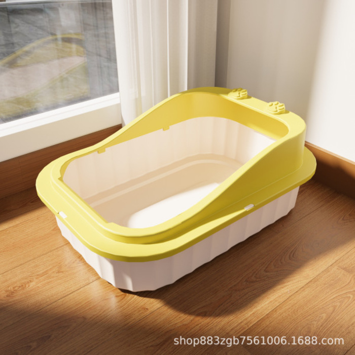 Paw Marked Semi Closed Anti-Splash Pet Cat Litter box with Scoop