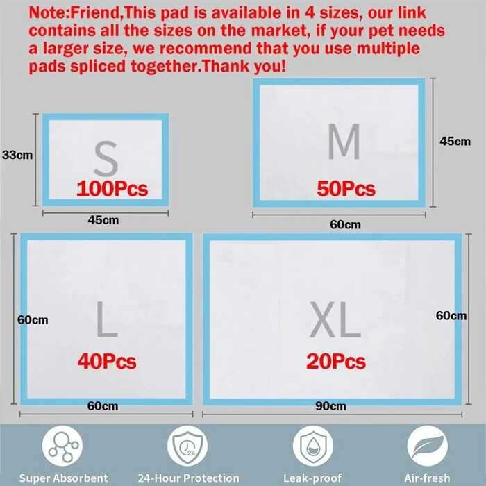 Super Absorbent Pee Pads Pet Training Urine Pad Disposable for Dogs and Cats (1 piece)