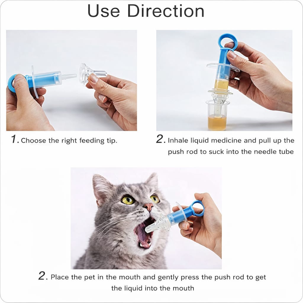 Pet Medicine Feeder Integrated Dog and Cat Medicine Feeder / Liquid Feeder Syringe Medicine Pusher (Random Colour)