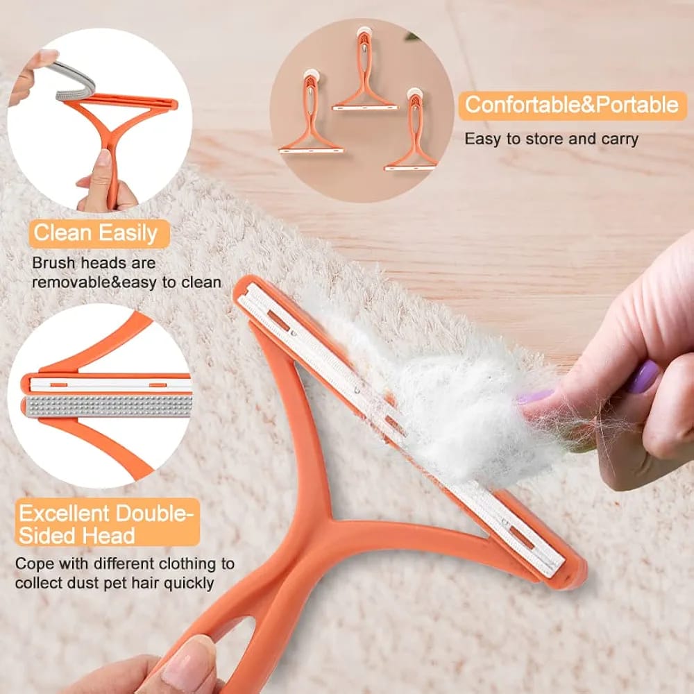 Portable Plastic Double Sided Fabric lint / Fur Remover Travel Brush
