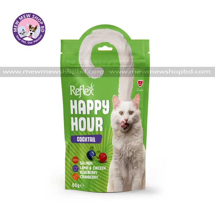 Reflex Happy Hour Cocktail Treat with Salmon, Lamb & Chicken, Blueberry & Cranberry Flavor 60g [Turkey]