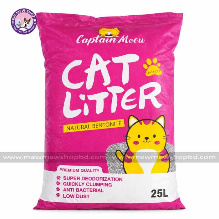 Captain Meow Natural Bentonite Cat Litter Rose Flavour 25L (Only for Outside Dhaka)