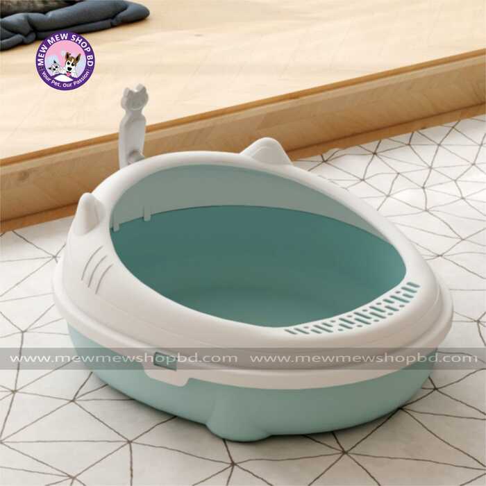 Round Shape Semi Closed Anti-Splash Pet Cat Litter box with Scoop