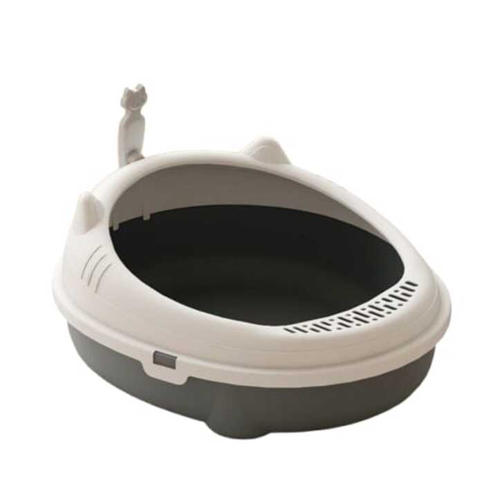 Round Shape Semi Closed Anti-Splash Pet Cat Litter box with Scoop