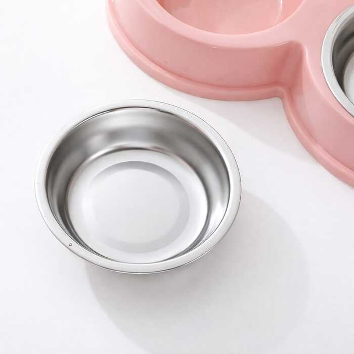 Frog eye stainless steel pet double bowl for cats and dog