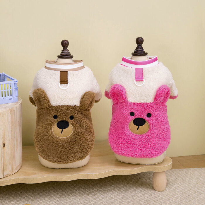 Teddy Bear Design Warm Sweater Dress for Cats & Puppy