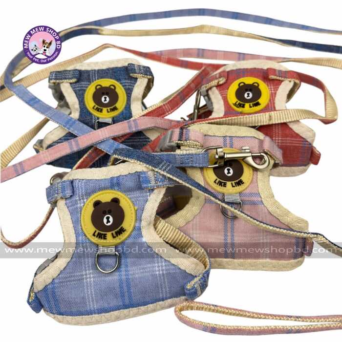 Teddy Bear Cartoon Design Vest Harness / Body Belt with Leash for Pet Cat & Puppy