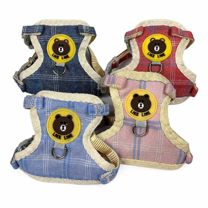 Teddy Bear Cartoon Design Vest Harness / Body Belt with Leash for Pet Cat & Puppy