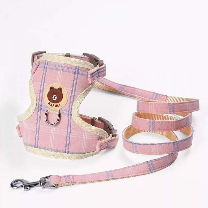 Teddy Bear Cartoon Design Vest Harness / Body Belt with Leash for Pet Cat & Puppy