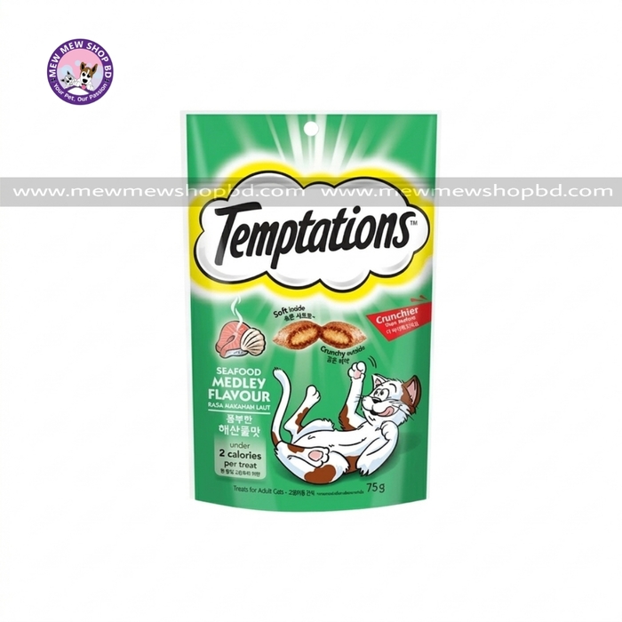Temptations Cat Treat Seafood Medley Flavor 85g (Made in Thailand)