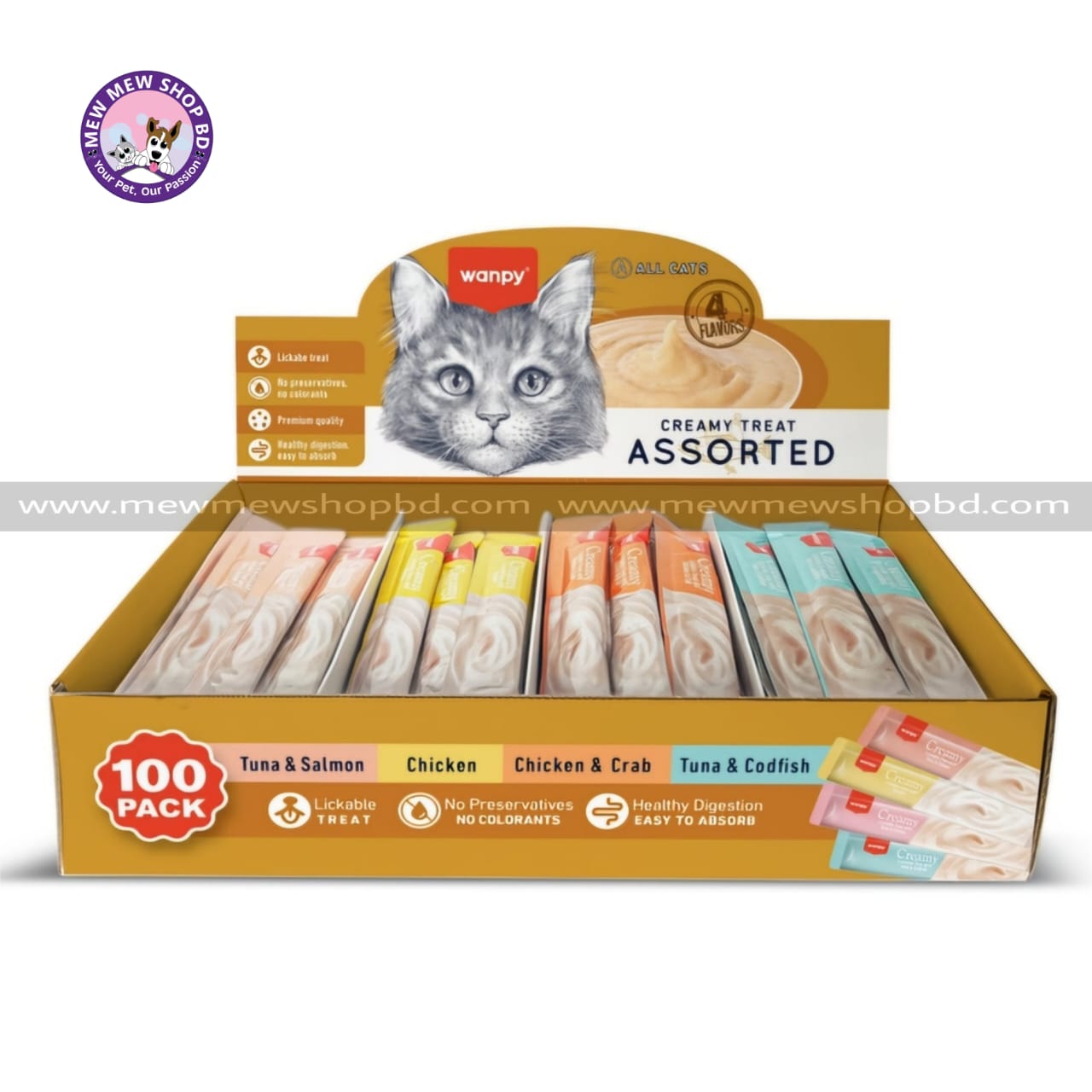 Wanpy Creamy Treat Assorted Mix Flavor 15g x 100