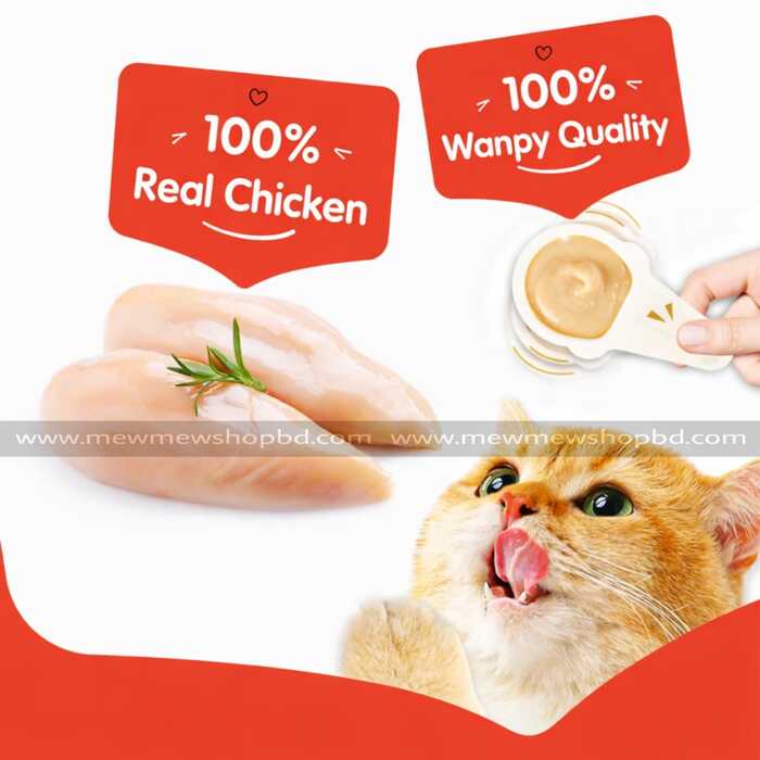 Wanpy Lickable Creamy Spoon Cat Treat Chicken 16gm 1pcs
