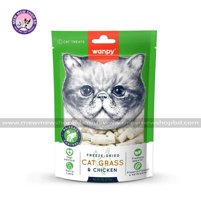 Wanpy Freeze Dried Cat Treat Cat Grass & Chicken 20gm