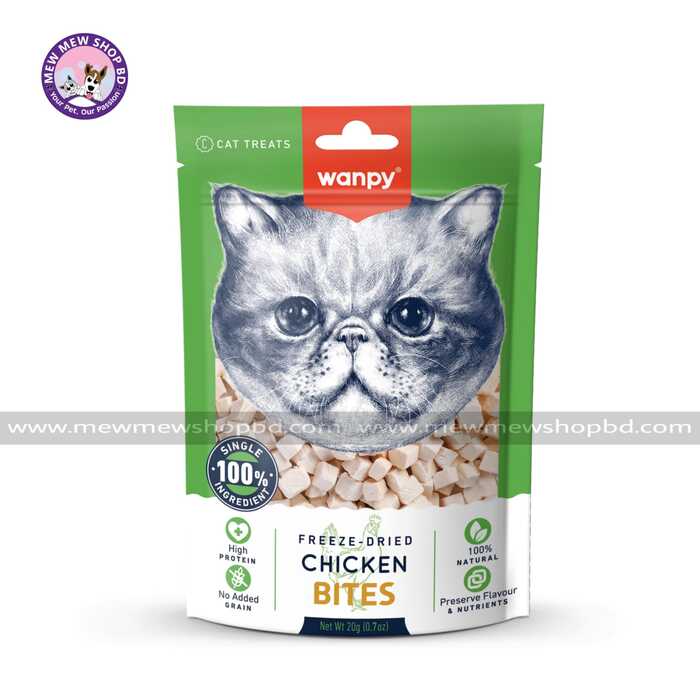 Wanpy Freeze Dried Cat Treat Chicken Bites 20gm