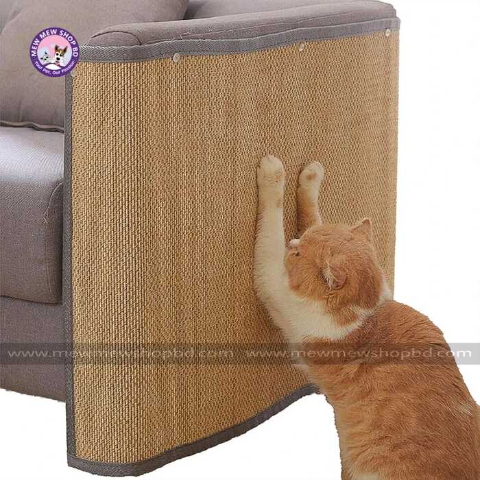 Strong Bamboo Cat Scratcher Mat Wall Sofa Protection Cat Scratch Board Pad Usable for Cat Paws