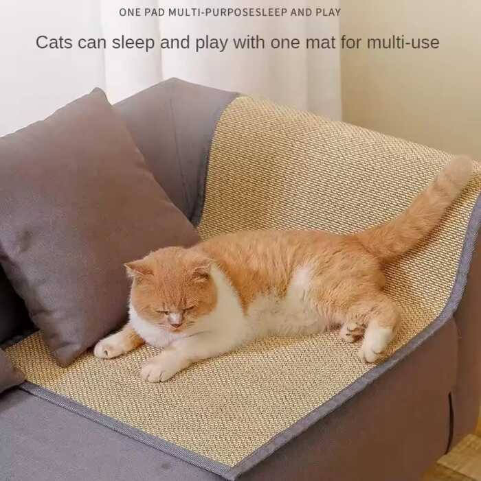 Strong Bamboo Cat Scratcher Mat Wall Sofa Protection Cat Scratch Board Pad Usable for Cat Paws