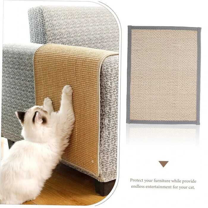 Strong Bamboo Cat Scratcher Mat Wall Sofa Protection Cat Scratch Board Pad Usable for Cat Paws