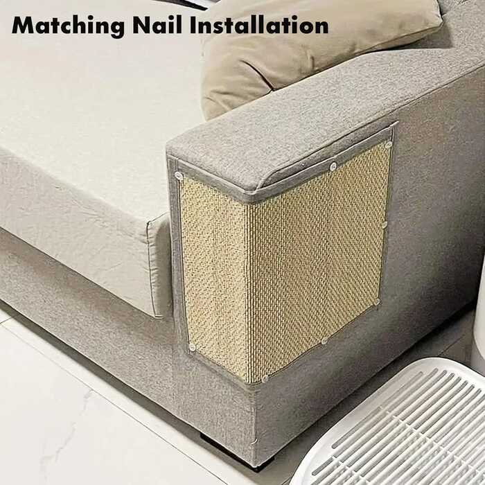 Strong Bamboo Cat Scratcher Mat Wall Sofa Protection Cat Scratch Board Pad Usable for Cat Paws