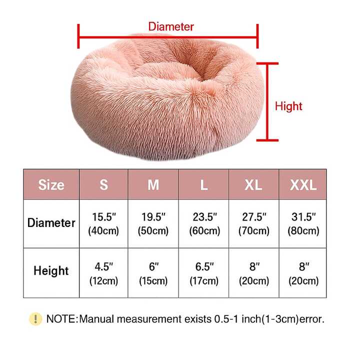 Round Plush Pet Bed House Super Premium Soft and Warm For Pets