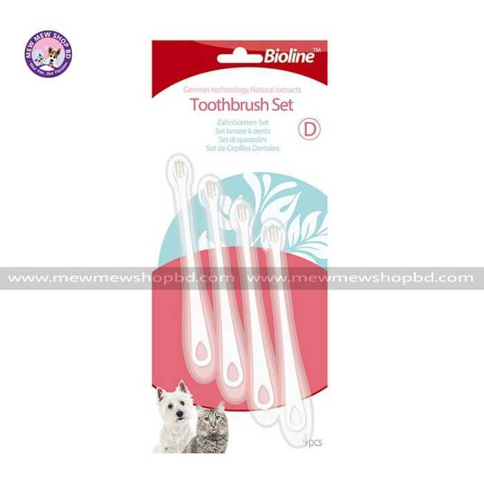 Bioline Toothbrush Set for Cats & Puppies 4pcs