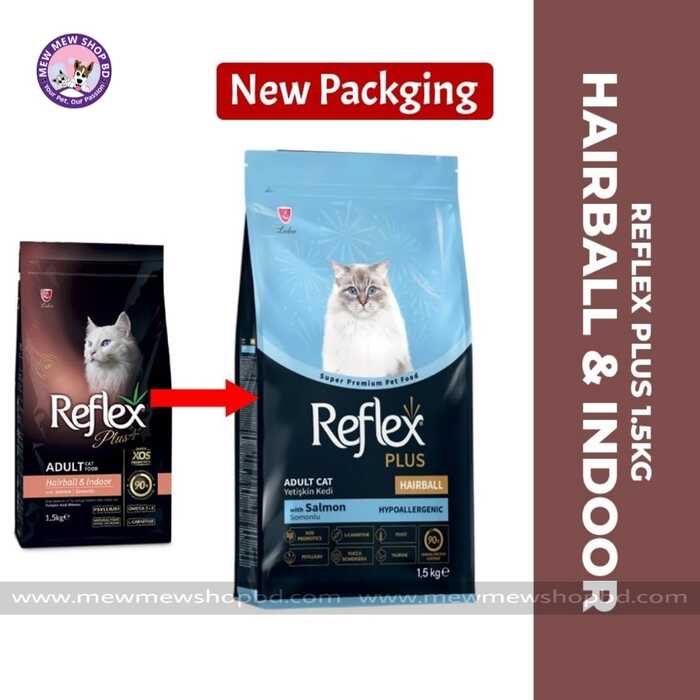 Reflex Plus Adult Cat Food Hairball with Salmon 1.5 kg