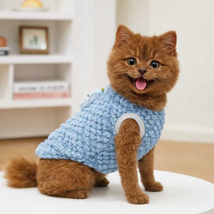 Bee Design Pet Cat & Puppy Sleeveless Sweater Dress Soft and Comfortable ( No Exchange )