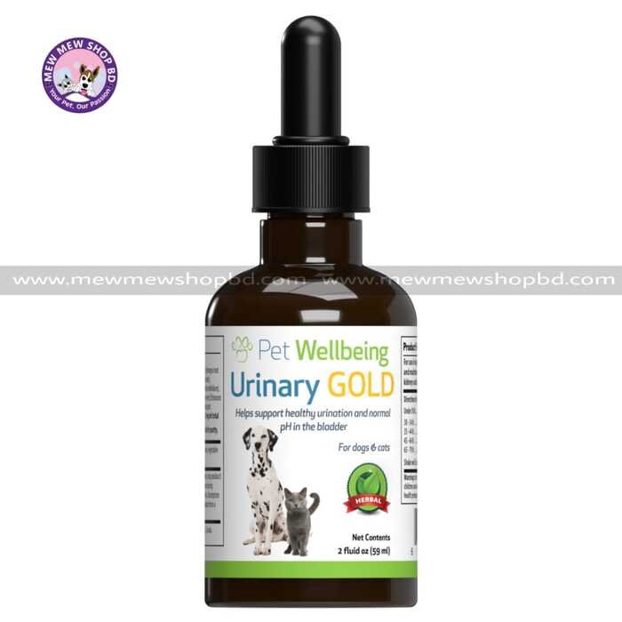 Pet Wellbeing Urinary Gold for Dogs and Cats  59 ml