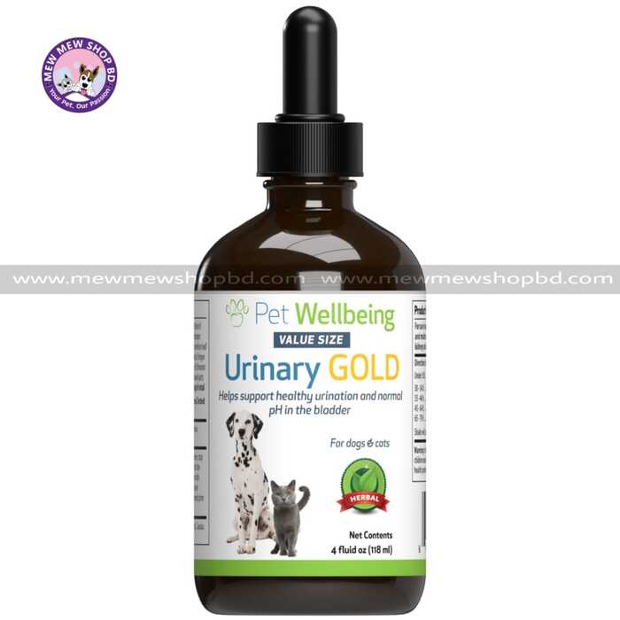 Pet Wellbeing Urinary Gold for Dogs and Cats 118ml