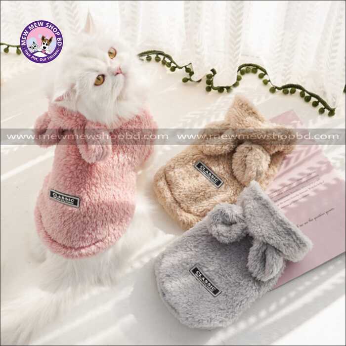 Rabbit Ear Designed Classic Warm Hoodie Sweater / Dress for Pet Cat & Puppy ( No Exchange )