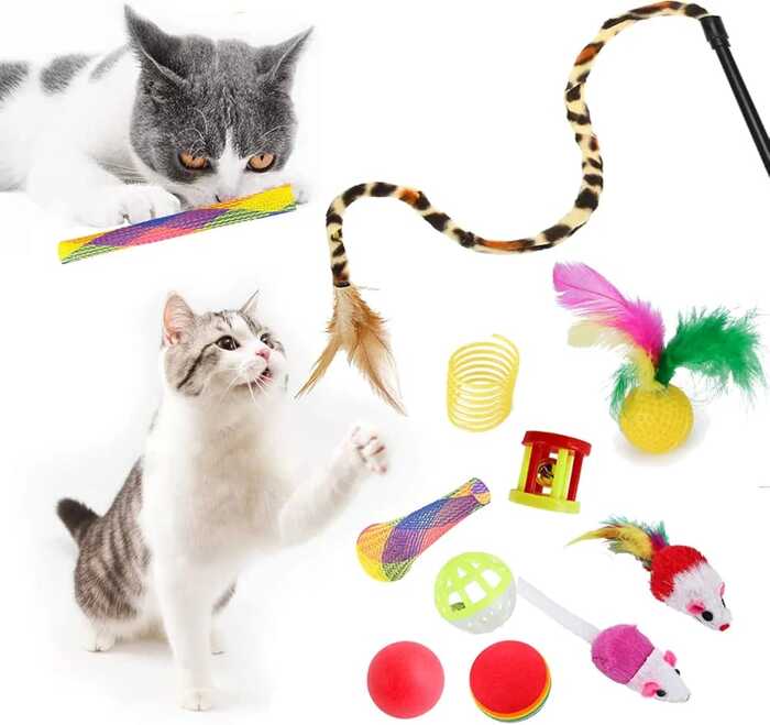 28pcs Pet Cat Toy Set with Tunnel Toy
