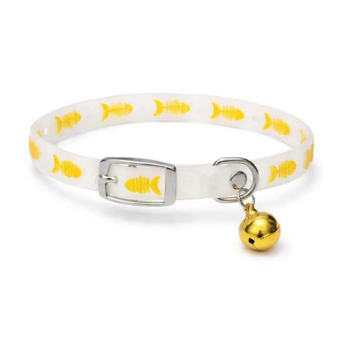 Fish Printed Round Bell Radium Collar for Pet Cat & Puppy