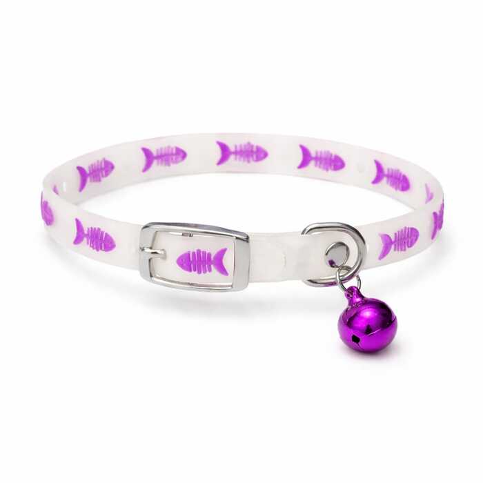 Fish Printed Round Bell Radium Collar for Pet Cat & Puppy