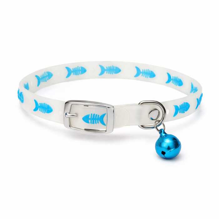 Fish Printed Round Bell Radium Collar for Pet Cat & Puppy