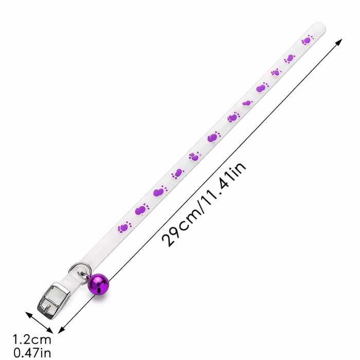 Adjustable Foot Print Radium Cat Collar