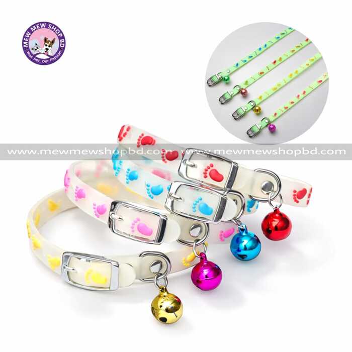 Adjustable Foot Print Radium Cat Collar