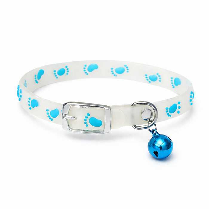 Adjustable Foot Print Radium Cat Collar