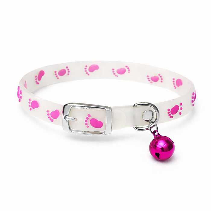 Adjustable Foot Print Radium Cat Collar