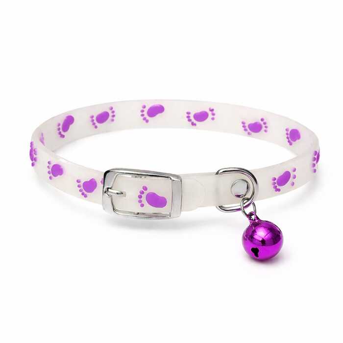 Adjustable Foot Print Radium Cat Collar