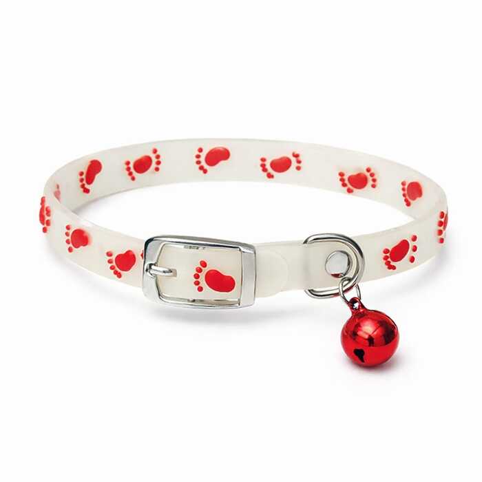Adjustable Foot Print Radium Cat Collar