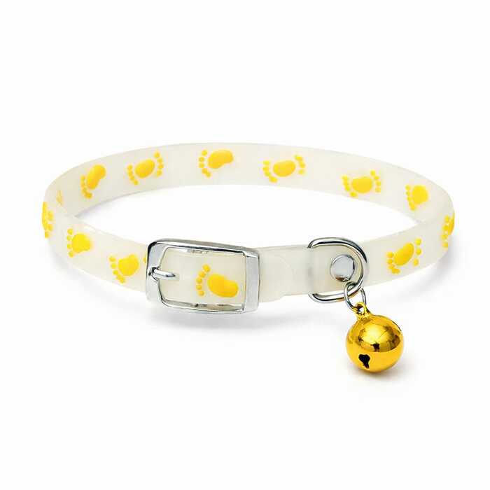 Adjustable Foot Print Radium Cat Collar