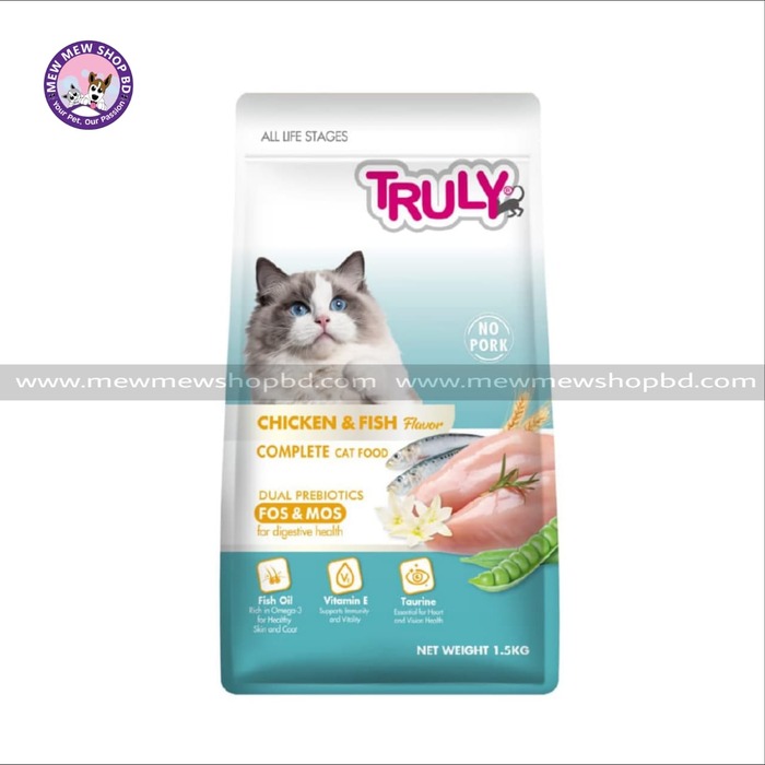 Truly All Life Stage Dry Cat Food Chicken & Fish 1.5KG